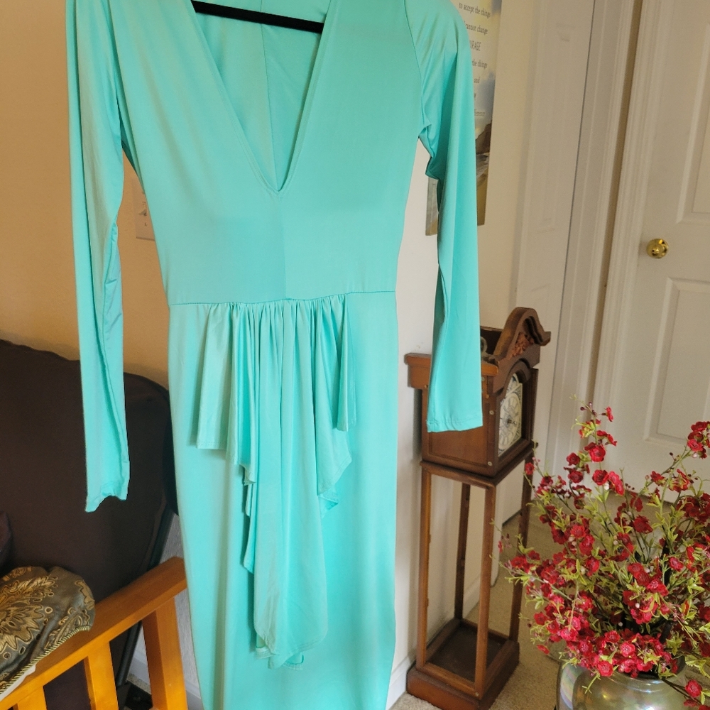 Good Time USA Aqua Blue Fringe Dress